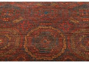 Tappeto Kairo Stilizzato Rosso Mattone Blu Petrolio 96x154 Cm