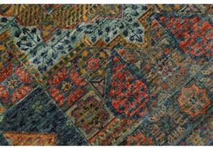 Tappeto Kairo Stilizzato Blu Rosso Mattone Corsia 82x255 Cm