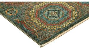 Tappeto Kairo Geometrico Blu Petrolio Rosso Mattone 121x186 Cm