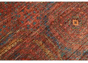 Tappeto Kairo Stilizzato Rosso Mattone Blu Petrolio 96x154 Cm