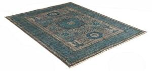 Tappeto Kairo Medaglione Blu Petrolio Grigio Tortora 133x174 Cm