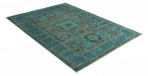 Tappeto Kairo Geometrico Verde Petrolio Ocra 129x186 Cm