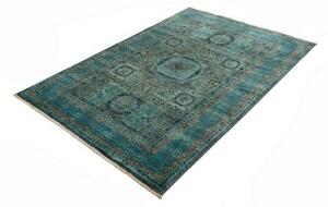 Tappeto Kairo Geometrico Verde Petrolio Ocra 129x186 Cm