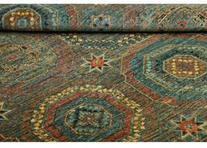 Tappeto Kairo Geometrico Blu Petrolio Rosso Mattone 121x186 Cm