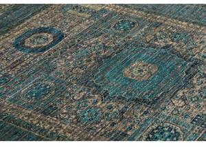Tappeto Kairo Medaglione Blu Petrolio Grigio Tortora 133x174 Cm