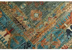 Tappeto Floralia Stilizzato Blu Petrolio Ocra 253x295 Cm