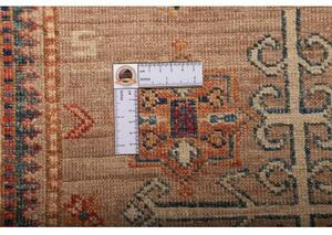 Tappeto Kazak Fine Geometrico Rosa Antico Blu Petrolio Corsia 82x300 Cm