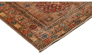 Tappeto Kazak Fine Geometrico Rosa Antico Blu Petrolio Corsia 82x300 Cm