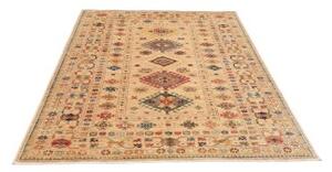 Tappeto Kazak Fine Geometrico Beige Multicolore 150x209 Cm