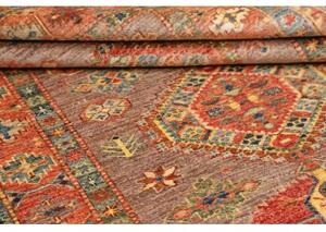 Tappeto Kazak Fine Stilizzato Marrone Rosso 124x186 Cm