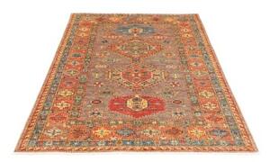 Tappeto Kazak Fine Stilizzato Marrone Rosso 124x186 Cm