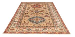Tappeto Kazak Fine Stilizzato Beige Rosso Mattone 167x234 Cm