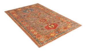 Tappeto Kazak Fine Stilizzato Marrone Rosso 124x186 Cm