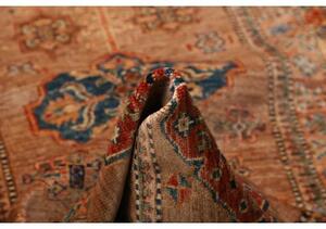 Tappeto Kazak Fine Geometrico Rosa Antico Blu Petrolio Corsia 82x300 Cm