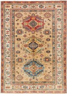 Tappeto Kazak Fine Stilizzato Beige Rosso Mattone 167x234 Cm