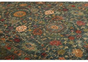 Tappeto Floralia Floreale Blu Petrolio Beige 202x295 Cm