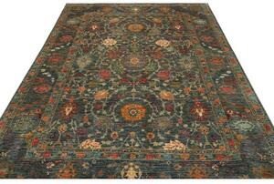 Tappeto Floralia Floreale Blu Petrolio Beige 202x295 Cm