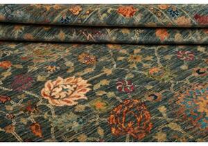 Tappeto Floralia Floreale Blu Petrolio Beige 202x295 Cm