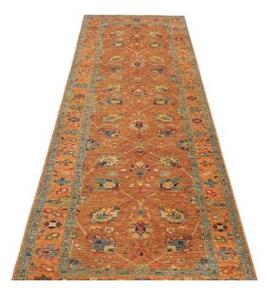 Tappeto Floralia Floreale Ruggine Azzurro Corsia 80x279 Cm