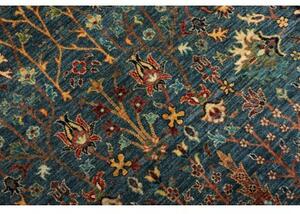 Tappeto Floralia Stilizzato Blu Petrolio Ocra 198x299 Cm