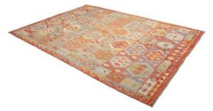 Tappeto Kilim Geometrico Rosso Azzurro 200x300 Cm