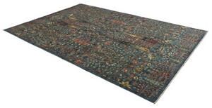 Tappeto Floralia Stilizzato Blu Petrolio Ocra 198x299 Cm