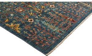 Tappeto Floralia Stilizzato Blu Petrolio Ocra 198x299 Cm