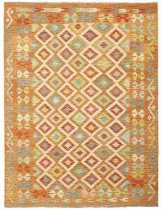 Tappeto Kilim Geometrico Arancione Avorio 148x199 Cm