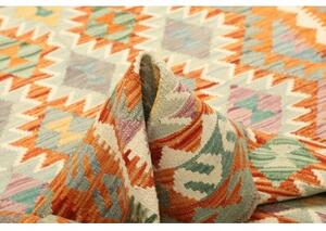 Tappeto Kilim Geometrico Arancione Beige 157x196 Cm