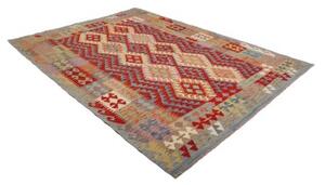 Tappeto Kilim Geometrico Rosso Blu 170x241 Cm