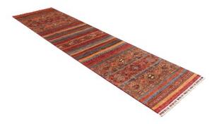 Tappeto Samarkand Geometrico Rosso Mattone Blu Petrolio Corsia 82x292 Cm
