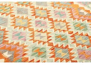 Tappeto Kilim Geometrico Arancione Beige 157x196 Cm