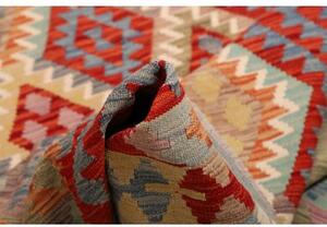 Tappeto Kilim Geometrico Rosso Blu 170x241 Cm