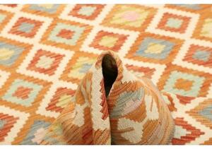 Tappeto Kilim Geometrico Arancione Avorio 148x199 Cm
