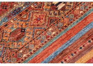 Tappeto Samarkand Geometrico Rosso Mattone Blu Petrolio Corsia 82x292 Cm
