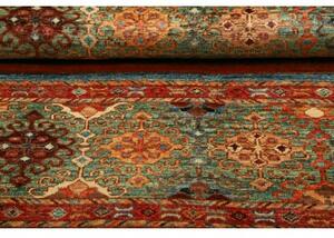 Tappeto Samarkand Geometrico Rosso Mattone Verde Petrolio 84x116 Cm