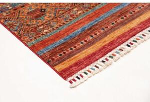 Tappeto Samarkand Geometrico Rosso Mattone Blu Petrolio Corsia 82x292 Cm