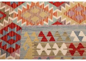 Tappeto Kilim Geometrico Rosso Blu 170x241 Cm