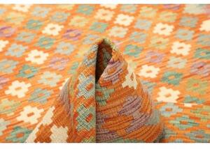 Tappeto Kilim Stilizzato Arancione Multicolore 154x192 Cm