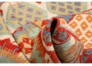 Tappeto Kilim Geometrico Rosso Azzurro 177x238 Cm