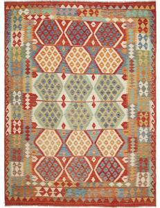 Tappeto Kilim Geometrico Rosso Azzurro 177x238 Cm