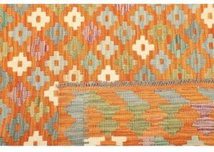 Tappeto Kilim Stilizzato Arancione Multicolore 154x192 Cm
