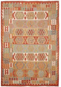 Tappeto Kilim Geometrico Terracotta Beige 199x294 Cm