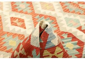 Tappeto Kilim Geometrico Arancione Avorio 152x198 Cm