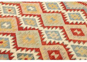 Tappeto Kilim Geometrico Verde Salvia Rosso 149x201 Cm