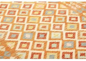 Tappeto Kilim Geometrico Arancione Avorio 148x199 Cm