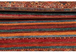 Tappeto Samarkand Geometrico Rosso Mattone Blu Petrolio Corsia 82x292 Cm
