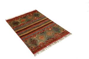 Tappeto Samarkand Geometrico Rosso Mattone Verde Petrolio 84x116 Cm