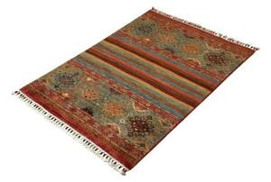 Tappeto Samarkand Geometrico Rosso Mattone Verde Petrolio 84x116 Cm