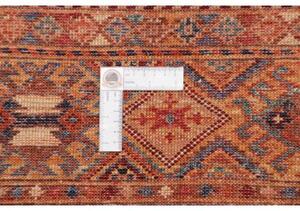 Tappeto Samarkand Geometrico Rosso Mattone Blu Petrolio Corsia 82x292 Cm